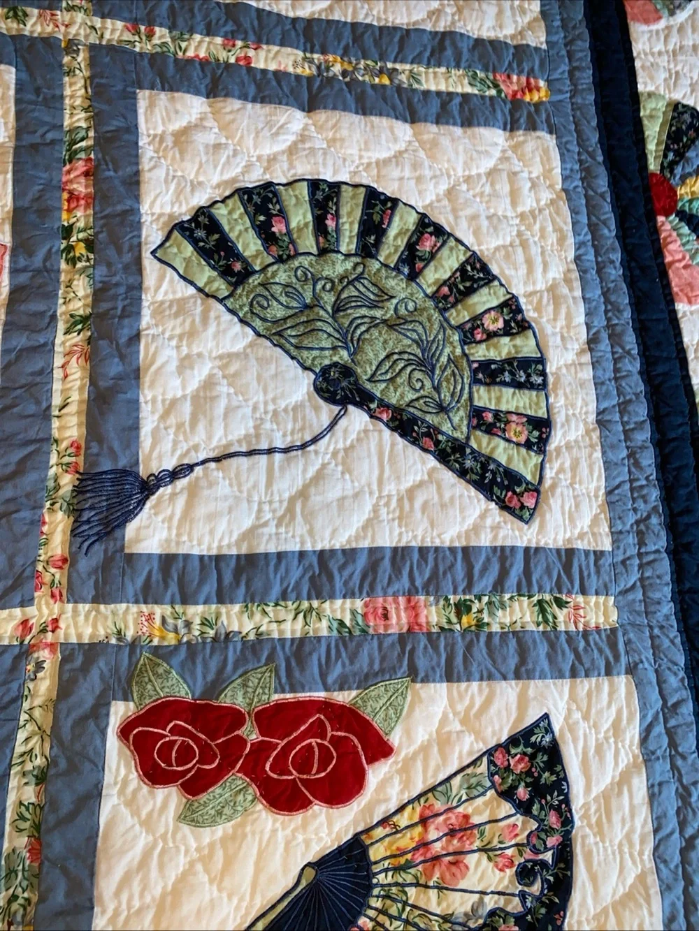 AMERICAN PACIFIC 68” X83” Grandmothers Fan Limited Edition 108 Of 2250 Quilt -B9